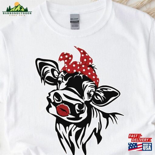 Vector Cow With Bandana Shirt Funny Heifer Not Today Sweatshirt Unisex