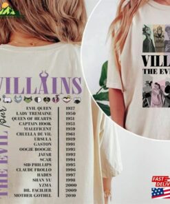 Villains The Evil Tour Double Sided Shirt Disney T-Shirt Hoodie