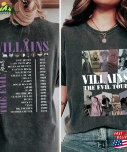 Villains The Evil Tour Double Sided Shirt Disney T-Shirt Hoodie
