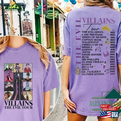 Villains The Evil Tour Shirt Disney Characters Concert Music Halloween Unisex Sweatshirt