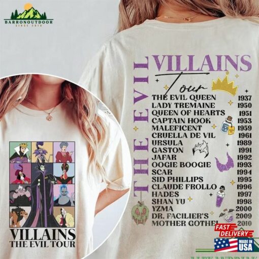 Villains The Evil Tour Shirt Disney Characters Concert Music Halloween Unisex Sweatshirt