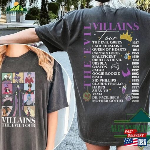 Villains The Evil Tour Shirt Disney Characters Concert Music Halloween Unisex Sweatshirt