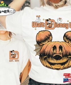 Vintage 2 Side Disneyland Halloween Shirt Disney Pumpkin Mickey T Shirt Classic 4