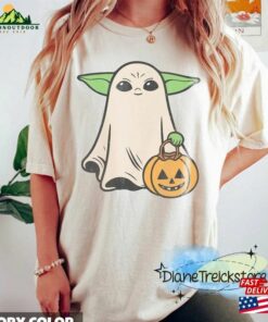 Vintage Baby Yoda Ghost Comfort Colors Shirt Halloween Star Wars Unisex Classic