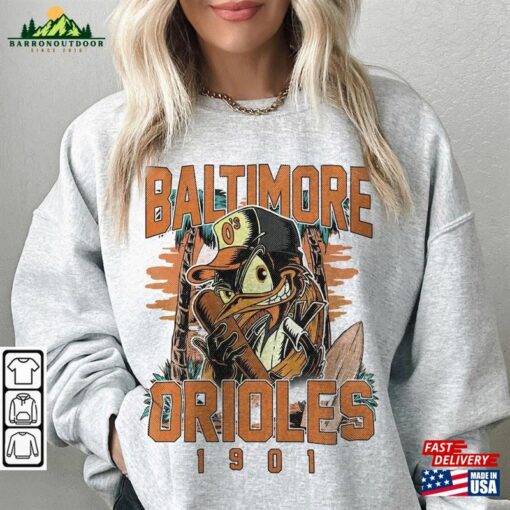 Vintage Baltimore Baseball Sweatshirt Preppy Orioles School Spirit Classic Unisex