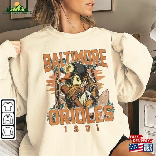 Vintage Baltimore Baseball Sweatshirt Preppy Orioles School Spirit Classic Unisex