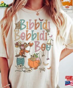 Vintage Bibbidi Bobbidi Boo Halloween Comfort Colors Jaq And Gus Shirt Pumpkin Unisex Hoodie