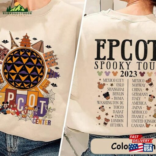 Vintage Disney Epcot Spooky Tour Two Sided Shirt Family Halloween Sweatshirt Classic