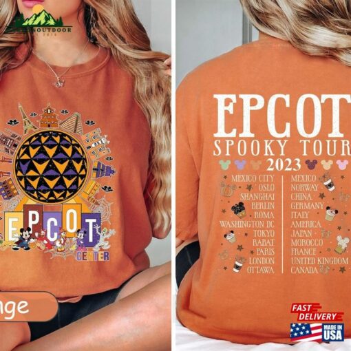 Vintage Disney Epcot Spooky Tour Two Sided Shirt Family Halloween Sweatshirt Classic