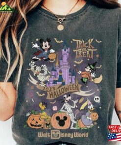 Vintage Disney Halloween 2023 Trick Or Treat Comfort Colors Tee Walt World Magic Kingdom Pumpkin Party Classic Unisex