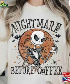 Vintage Disney Halloween Jack Skellington Nightmare Before Coffee Shirt Retro The Christmas Sweatshirt Hoodie
