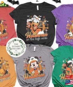 Vintage Disney Halloween On The High Seas Shirt Mickey And Friends Cruise Wish Dream Unisex Classic