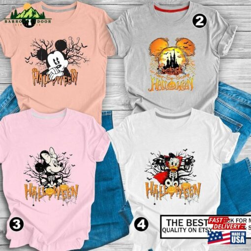 Vintage Disney Halloween Shirt Mickey And Minnie Family Shirts Classic Hoodie
