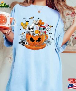 Vintage Disney Halloween Stitch Jack Skellington Sweatshirt And Angel Pumpkin Shirt T-Shirt Vintage Disney Halloween Stitch Jack Skellington Sweatshirt And Angel Pumpkin Shirt T-Shirt