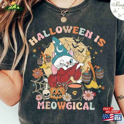 Vintage Disney Halloween The Aristocats Marie Fantasia Is Meowgical Shirt Retro Cataholic Cat Pumpkin Tee Unisex Hoodie