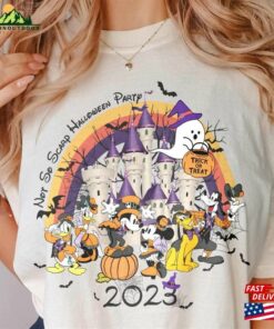 Vintage Disney Halloween Trick Or Treat Comfort Colors Shirts Mickey’s Not So Scary Party Shirt Unisex Hoodie