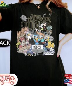 Vintage Disney Hollywood Studios 2023 Comfort Colors Shirt Family Vacation Mickey And Friends Hoodie Sweatshirt