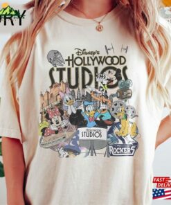 Vintage Disney Hollywood Studios 2023 Comfort Colors Shirt Family Vacation Mickey And Friends Hoodie Sweatshirt