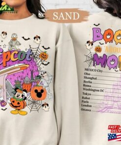 Vintage Disney Mickey And Friends Epcot Halloween Sweatshirt Boozin Around The World 2023 Shirt Hoodie T-Shirt