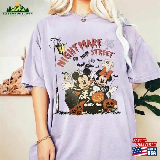 Vintage Disney Mickey Minnie Halloween Shirt Nightmare On Mainstreet 90S Party Hoodie T-Shirt