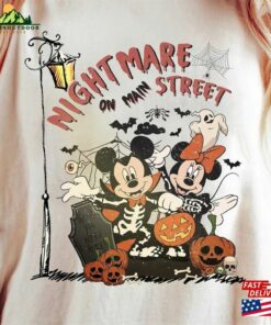Vintage Disney Mickey Minnie Halloween Shirt Nightmare On Mainstreet 90S Party Hoodie T-Shirt