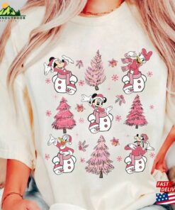 Vintage Disney Pink Christmas Tree Shirt Retro Mickey And Friends Cute T-Shirt Classic