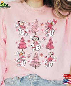 Vintage Disney Pink Christmas Tree Shirt Retro Mickey And Friends Cute T Shirt Classic 4