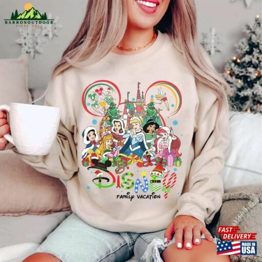 Vintage Disney Princess Christmas 2023 Sweatshirt Shirt Magic Kingdom Classic Unisex