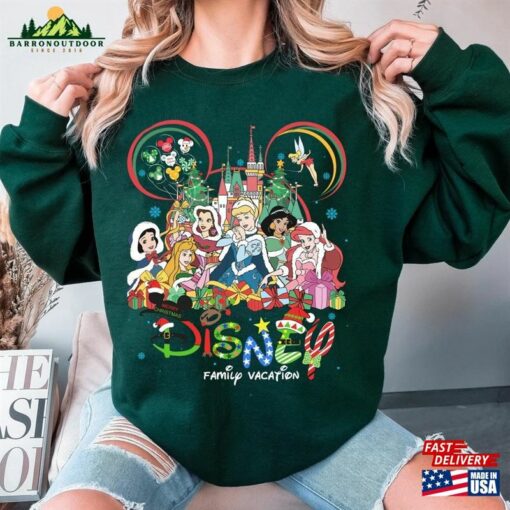 Vintage Disney Princess Christmas 2023 Sweatshirt Shirt Magic Kingdom Classic Unisex