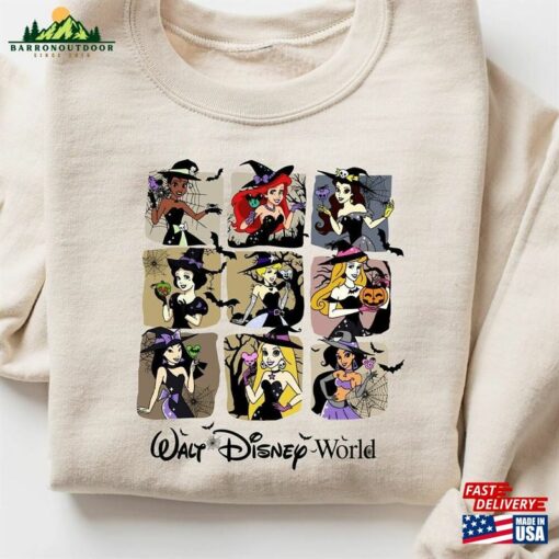 Vintage Disney Princess Halloween Shirt Retro Walt World Sweatshirt Classic Unisex