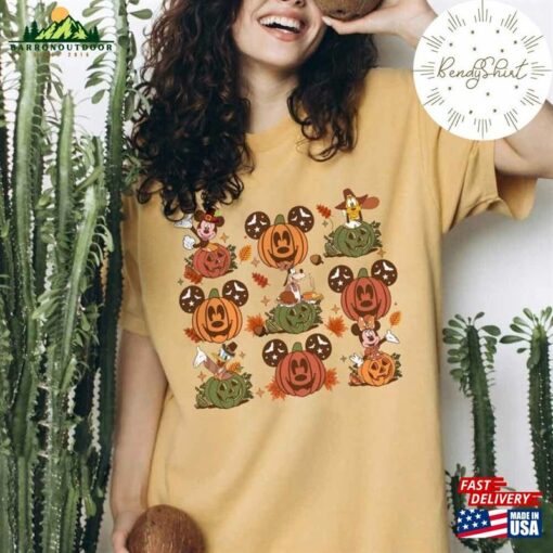 Vintage Disney Thanksgiving Fall Pumpkin Shirt Retro Mickey And Friends Vibes Tis The Season Sweatshirt Classic