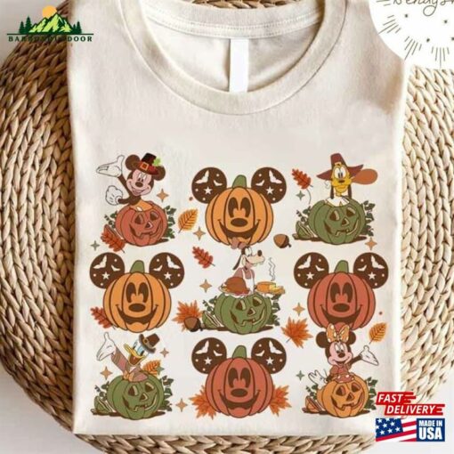 Vintage Disney Thanksgiving Fall Pumpkin Shirt Retro Mickey And Friends Vibes Tis The Season Sweatshirt Classic