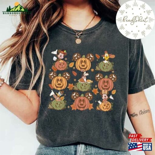 Vintage Disney Thanksgiving Fall Pumpkin Shirt Retro Mickey And Friends Vibes Tis The Season Sweatshirt Classic