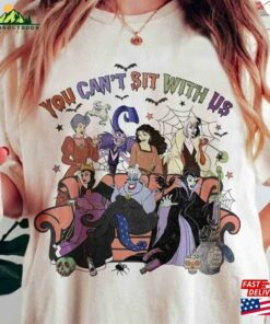 Vintage Disney Villains You Can’t Sit With Us Shirt Retro Halloween Witches Evil Friends Classic Unisex