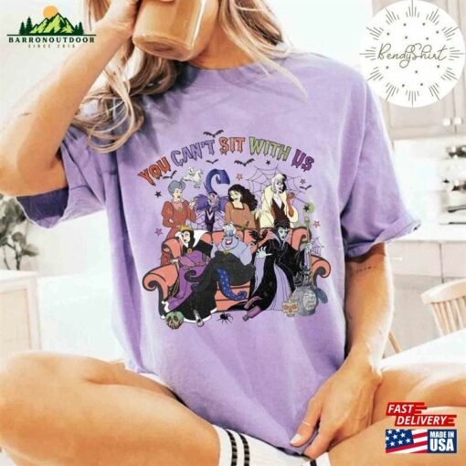 Vintage Disney Villains You Can’t Sit With Us Shirt Retro Halloween Witches Evil Friends Classic Unisex