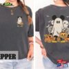 Vintage Disneyland Characters Halloween Shirt Mickey Ghost Double Sided Comfort Colors Unisex Sweatshirt