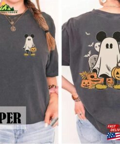 Vintage Disneyland Characters Halloween Shirt Mickey Ghost Double Sided Comfort Colors Unisex Sweatshirt