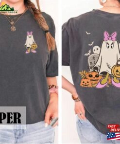 Vintage Disneyland Characters Halloween Shirt Mickey Ghost Double Sided Comfort Colors Unisex Sweatshirt