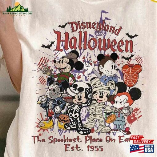 Vintage Disneyland Halloween Mickey Horror Characters Est 1955 Shirt Retro Mouse Movie T-Shirt Classic