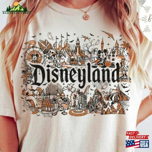 Vintage Disneyland Halloween Shirt Retro Mickey And Friends Skeleton Park Unisex T-Shirt