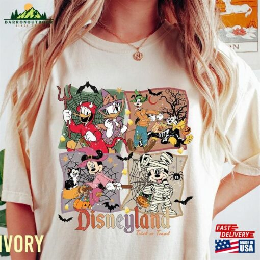 Vintage Disneyland Trick Or Treat Shirt Halloween Mickey And Friends Hoodie Sweatshirt