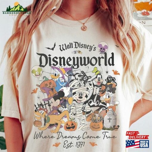 Vintage Disneyworld Halloween Shirts Trick Or Treat Shirt Disney Mickey T-Shirt Sweatshirt