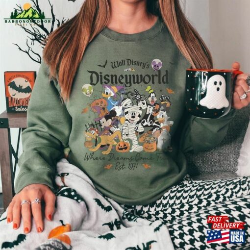 Vintage Disneyworld Halloween Sweatshirt Trick Or Treat Shirt Disney Mickey T-Shirt Hoodie