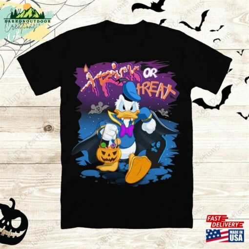 Vintage Donald Duck Halloween Shirt Nightmare On The Main Street Disney Hoodie T-Shirt