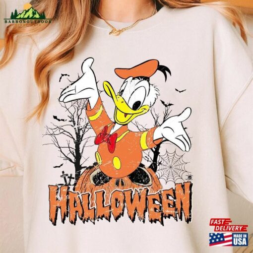 Vintage Donald Pumpkin Halloween Sweatshirt Retro Spooky Season Shirt Not So Scary Unisex T-Shirt