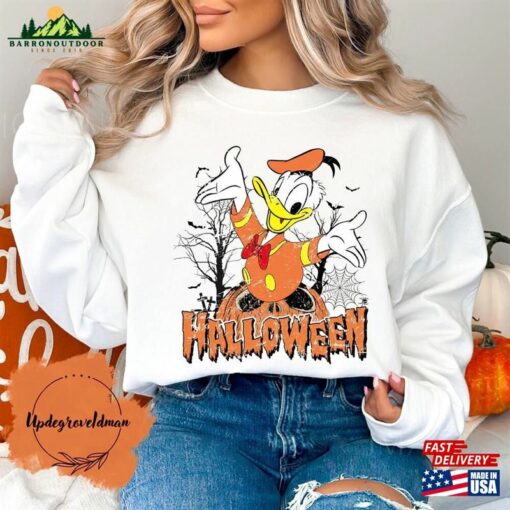 Vintage Donald Pumpkin Halloween Sweatshirt Retro Spooky Season Shirt Not So Scary Unisex T-Shirt