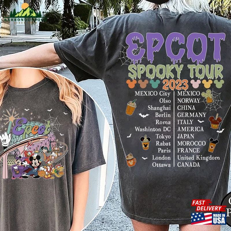 Vintage Epcot Halloween Comfort Color Shirt World Tour Drinking Around The T-Shirt Classic