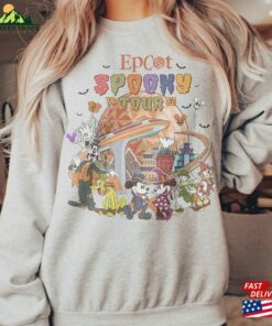 Vintage Epcot Spooky Tour 1928 Unisex T Shirt Disney Halloween Mickey And Friend Tee Classic 3