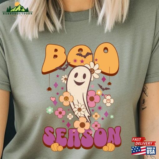 Vintage Ghost T-Shirt Boo Season Retro Halloween Cute Crewneck Classic Sweatshirt