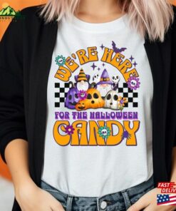 Vintage Gnomes Halloween T-Shirt Cute Crewneck Classic Unisex